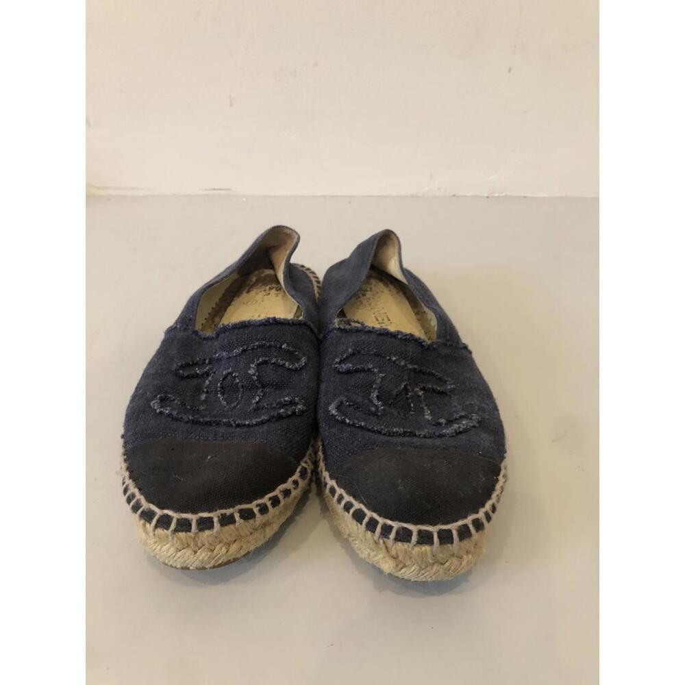 Chanel Navy Espadrilles - Classic CC Signature